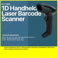 BARCODE SCANNER 1D AUTO SENSE SENSOR ULT-1808 USB - LASER