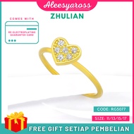 [RG5077] Cincin LOVE ZHULIAN Gold Plated Ring Jewellery Cincin Zhulian Original Zhulian Ring