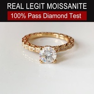 Real Moissanite Ring Rose Gold Flora Queen Design 1ct 2ct S925 Sterling Silver Women’s Ring With GRA