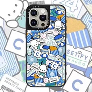 【Cute Pochacco sticker】CASETIFY PC Sliver Black Mirror Hard Phone Case For iPhone 15 15Plus 15pro 15promax 14 14pro 14promax 13 Soft Case For 12ProMax iPhone 11 7+ XR Case