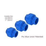 pvc blue fittings union patente pipe 1/2 3/4 1inch