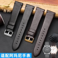 Suitable for Armani AR11011 60003 11153 Genuine Leather Watch Strap Men's Business Cowhide Accessori