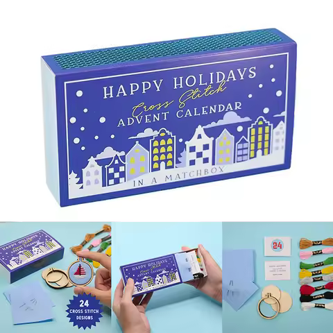 Christmas Cross Stitch Advent Calendar, Christmas Countdown Embroidery Kit, Christmas Advent Calenda