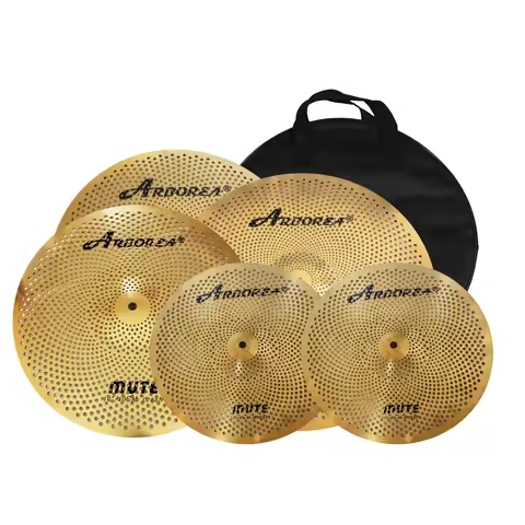 Arborea Silent Cymbal Set Alloy Mute Cymbal Pack 5 PCS 14''Hihat 16''Crash 18''Crash 20''Ride With C