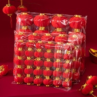 Flocking Red Lantern Bonsai Ornaments New Year Holiday Decorations SH114
