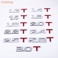 3D metal car sticker 1.8T car label 1.5T displacement sticker 2.0T label V6 letter sticker 4WD