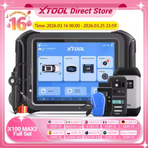XTOOL X100MAX2 Full Set Auto Key Programming Tool J2534 Car Diagnostic Tool Immobilizer with KC501 A