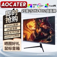AOCATER 24-inci 2K 165Hz Monitor 27 HD 32 Melengkung Desktop Komputer Skrin IPS Permainan