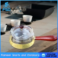 Flameer Glass Teapot Side to Boil 17oz/500ml Detachable Easy to Clean Tea Steeper Clear for Travel H