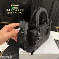 [Ten Years Old Shop] Diana Bag Three Grid Four Five Frosted Handbag Crossbody Genuine Leather Side S