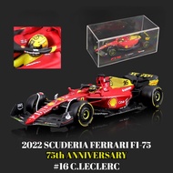 Bburago F1 2022 Car Model with Showcase 75th Ferrari F175 Scale 1:43 Mercedes Red Bull Racing Replic