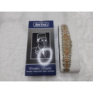 Awing Cap White Awing Songkok/ with Gold Zhavier Embroidery, Official Awing