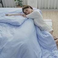 清新素色100%防水防蹣床包/床包組/床包被套組/台灣製/天空藍