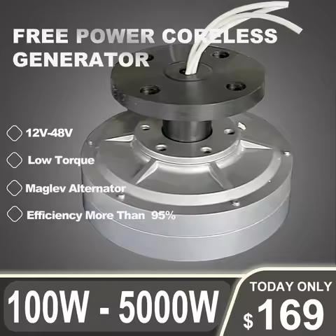 Coreless Vertical Generator 1000W 2KW 2.5KW 300RPM 100RPM Low Speed Permanent Magnet PMG Outer Rotor