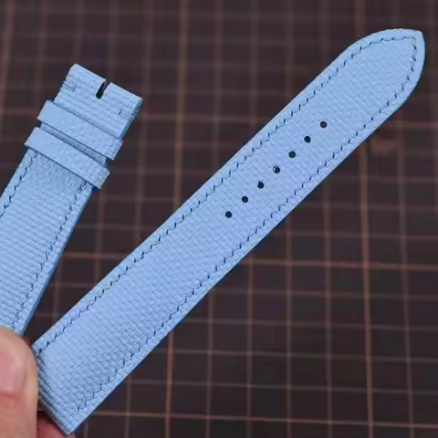20 21 22mm Sailcloth FKM Rubber Genuine Leather Universal Watch Strap Fit For Rolex Grand Seiko Flat