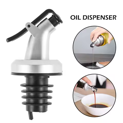 Oil Spout Stainless Steel Oil Bottle Pourer Leak-proof Olive Oil Dispenser Vinegar Bottle Stopper Sp