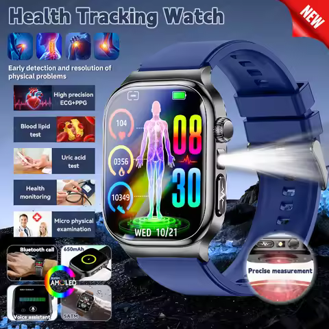 New Body Fat Analysis Health Smart Watch ECG+PPG Uric Acid Blood Lipids Skin electric test Micro phy