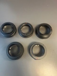 (原價$200) 鏡頭轉接環。單反。無反。新機用復古鏡。sony A7, 無反相機轉接環，NEX。E mount，canon, konica, nikon,