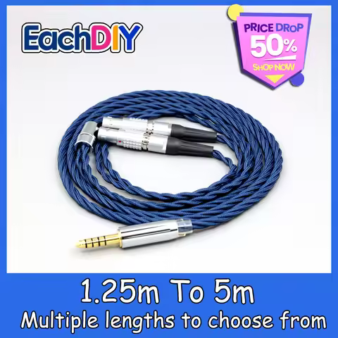 99% Pure Silver OCC Graphene Alloy Full Sleeved Earphone Cable For Focal Utopia Fidelity Circumaural