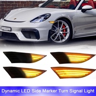 2x LED Repeat Blinker Front Fender Side Marker Lights For Porsche 991 911 Carrera 4S GTS 981 Boxster