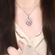 Barbie Princess Same Style Diamond Castle Love Necklace Cartoon Creative Seal Heart Lock Love Girl H