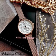 [Original] Alexandre Christie 2728 LHBRGSL Elegance Women Watch with 3D Flowers Dial Rose Gold Stainless Steel Mesh