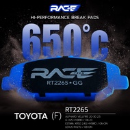 ผ้าเบรคหน้า RACETECH TOYOTA ALPHARD VELLFIRE G HV S HYBRID 08-23 - ESTIMA XR50 - 06-ON - LEXUS RX270
