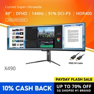 PRISM+ X490 49 144Hz HDR Super Ultrawide DFHD Curved 32:9 [3840 x 1080] FreeSync Gaming Monitor