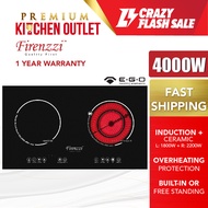 Firenzzi Build-In 1800W Induction with 2200W Ceramic Cooker Induction Cooker FRD-2088 XP Electric Cooker Hob Dapur Masak Elektrik Dapur Elektrik