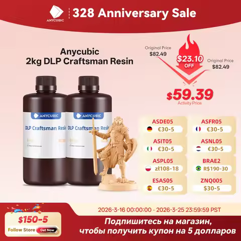 ANYCUBIC DLP Craftsman Resin DLP Exclusive Resins Long Shelf Life High Accuracy 3D Printing Material