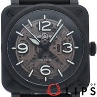 Bell & Ross BR03 鏤空黑色陶瓷男士腕錶，41毫米，型號BR03A-BL-SKCE/SRB，透明陶瓷錶殼/橡膠錶帶，成色極佳，帶原裝錶盒和保固卡，二手。