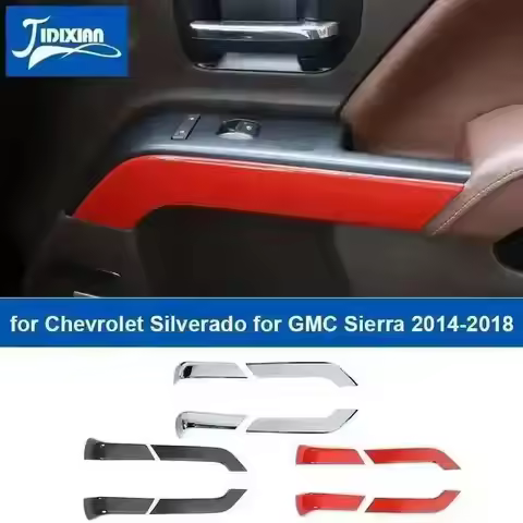 JIDIXIAN Car Door Handle Window Button Panel Decoration Cover Fit for Chevrolet Silverado for Gmc Si