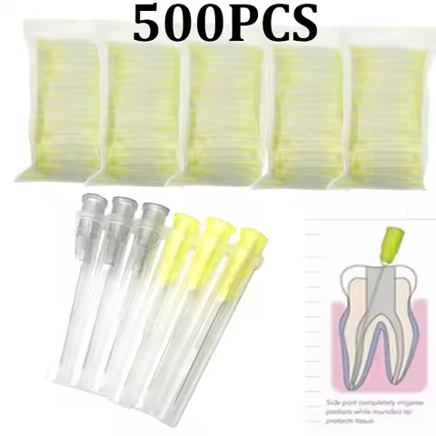 500pcs Dental Endo Irrigation Tip 30GA Endo Syringe Root Canal Washing Tip Material