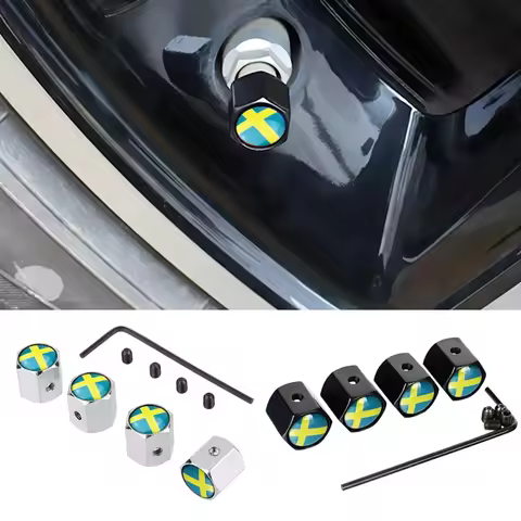 4PCS Sweden Flag Car Wheel Tire Valve Caps for Opel Agila Antara Astra Combo CORSA Crossland X Grand