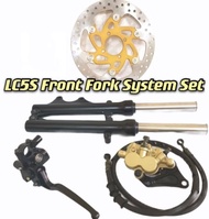 yamaha lc135 4s 5s front fork set ใ5 in 1ใfork depan disc standard disc 267mm pump caliper pump brak
