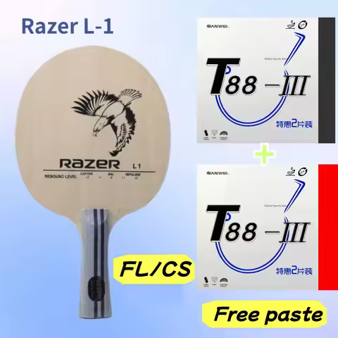 RAZER L1 Table Tennis Rackets with SANWEI T88 III (T88-3) Table Tennis Rubber ITTF Professional Ping