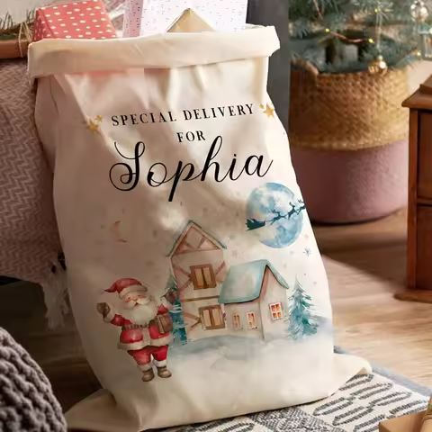 Personalised Christmas Gift Bag Nutcracker Ballerina Reindeer Gift Bag for Kids Special Delivery Chr