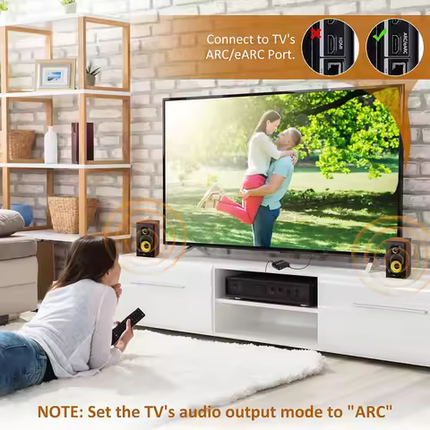 ARC Return Channel Converter ARC To SPDIF Coaxial L/R Stereo 3.5mm Jack HDMI-Compatible ARC Adapter 