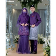 SET NIKAH BAJU  KEBAYA KENCHANA DARK PURPLE | BAJU KURUNG MODEN LACE SULAM