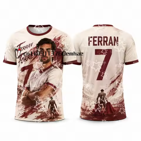 2026 Spain #7 Ferran Torres Away Soccer Jersey Quick Dry Football Shirt Summer Sports Men's T-Shirt