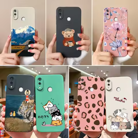For Huawei Y9 Prime 2019 Phone Case Full Protection Cover For Huawei Y9S Y9A Cute Cartoon Liquid Sil