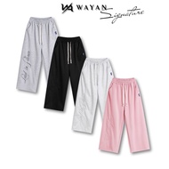 Unisex Loud wide-leg felt pants in silence WAYAN with embroidered pattern, modern streetwear style S