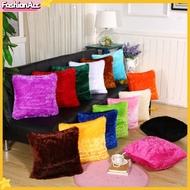 FA|  43x43cm Soft Plush Solid Color Throw Pillow Case Cushion Cover Home Sofa Decor