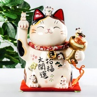 日本藥師窯手工彩繪開運招財貓擺件生日店鋪開業喬遷鎮宅禮物