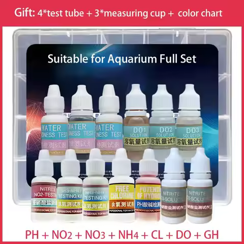 Aquarium Fish Tank Water Quality Testing Solution PH NH4 NO2 No3 GH CI H2S Aquaculture Water Quality