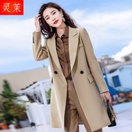 24❀ Professional Blazer Short Jacket Mid-Length Suit Windbreaker Women New Style Spring Autumn British High-End Versatil