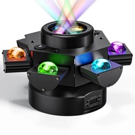 DJ Lights 6 Arm Bee Eyes LED Beam Moving Head Light with R G Laser Effects DMX Stage Lighting for Di