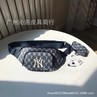 Korea Korea MLB Denim Waist Bag Presbyopic Full Label NY Embroidered Men Women Same Style Chest Bag Trendy Sports Shoulder Messenger