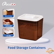 COCOBB Airtight Food Storage & Milk Powder Canister BPA Free One Press Lid Stackable Amber Tint