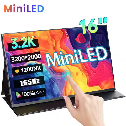 16 Inch 3.2K 165Hz MiniLED Portable Monitor 3200*2000P 1200Nit 100%DCI-P3 HDR IPS Screen Gaming Disp